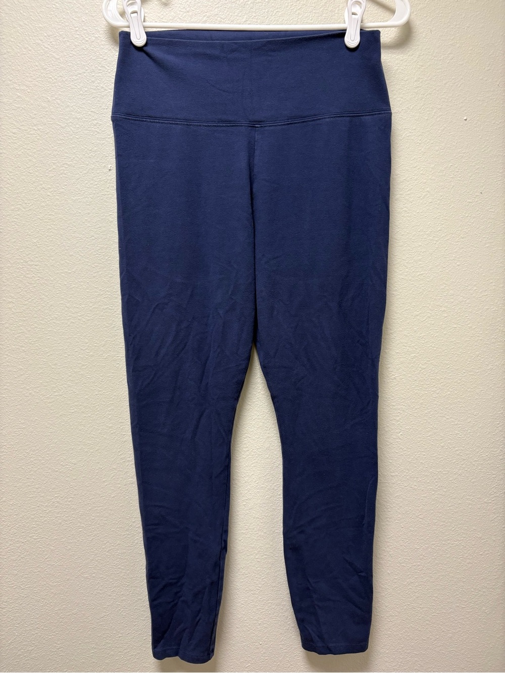 Simply Vera Vera Wang Women’s L Blue Solid Ankle Leggings Stretch Elastic Waist